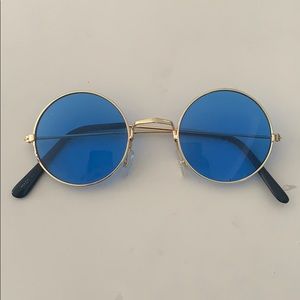 Round Blue Glasses